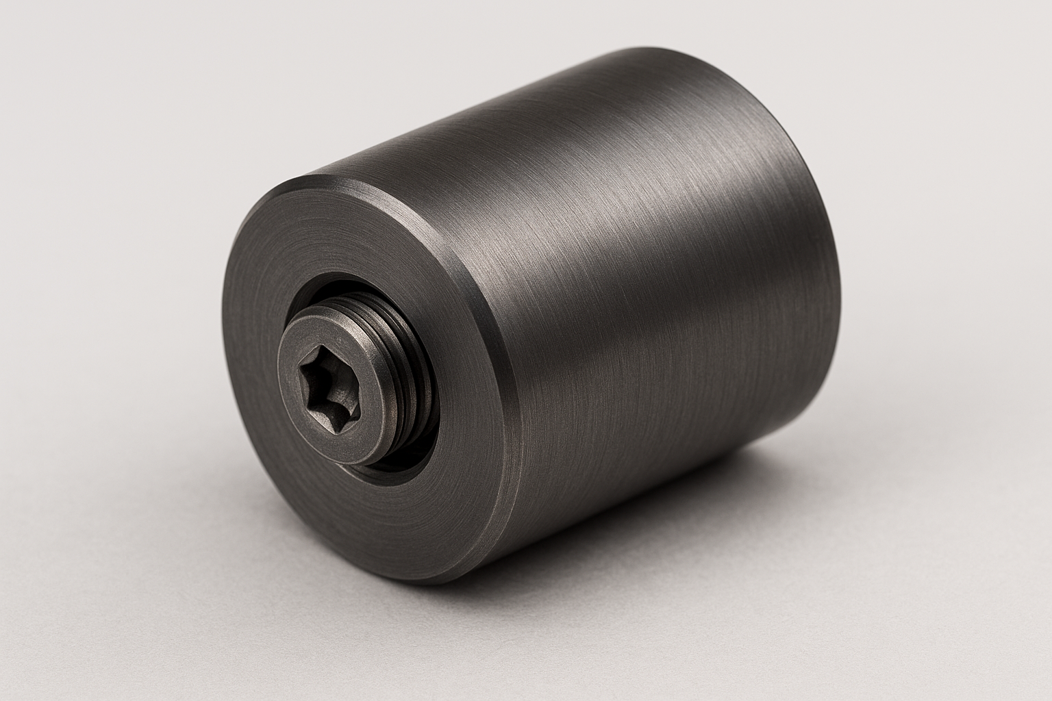 3/8" long  X 1" round tungsten rod with counter-bored hole with 6-32 socket head cap screw with Torx drive